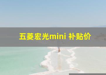 五菱宏光mini 补贴价